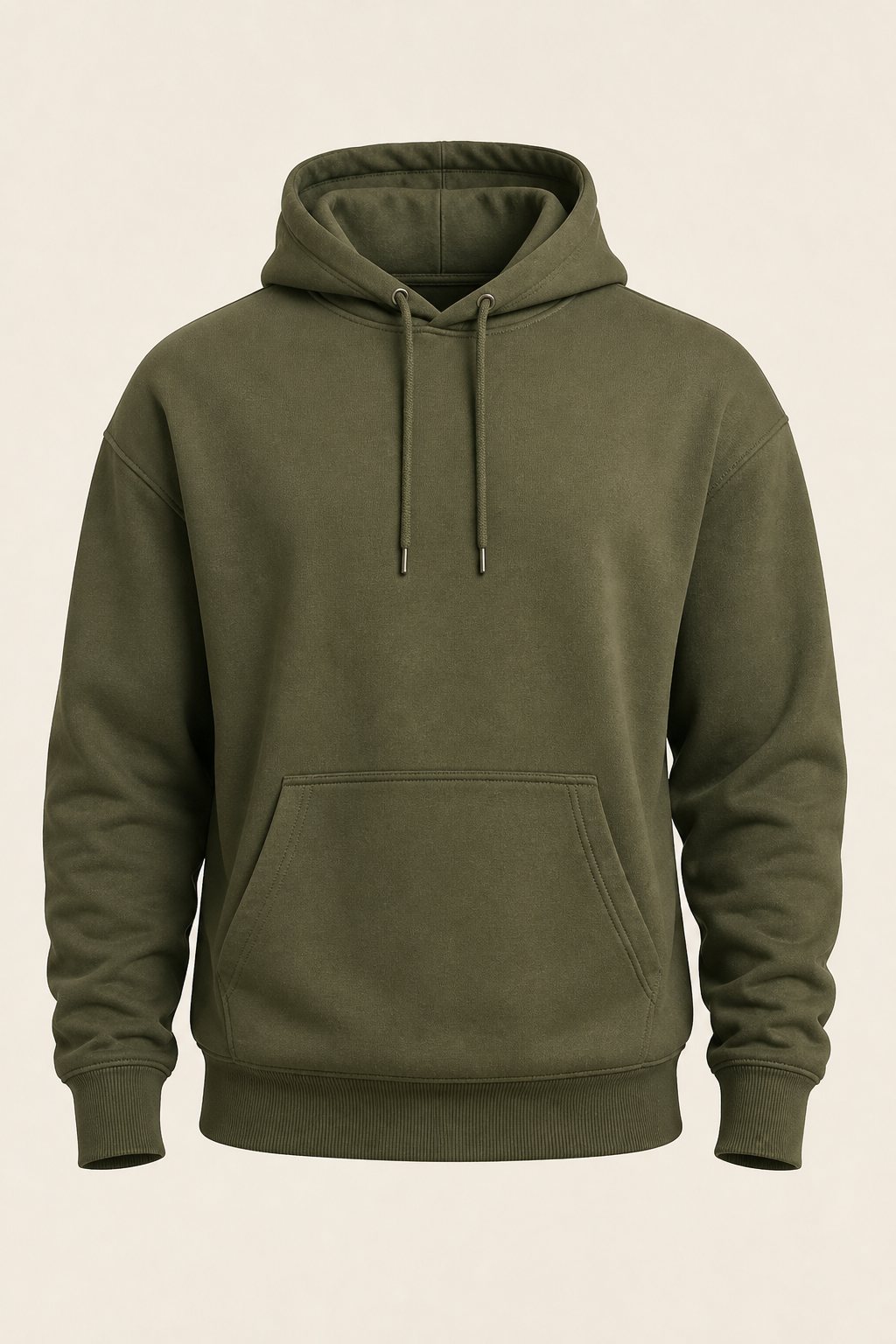 Moss-green pullover hoodie, sports clothing product photo